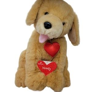 Hallmark Heartly Yellow Lab Dog Puppy Stuffed Plush Animal Valentines